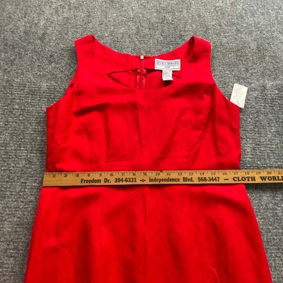 Jessica Howard Petite Dress Womens 12P Red Sleeveless Maxi Linen Blend Beach‎ - Picture 7 of 11